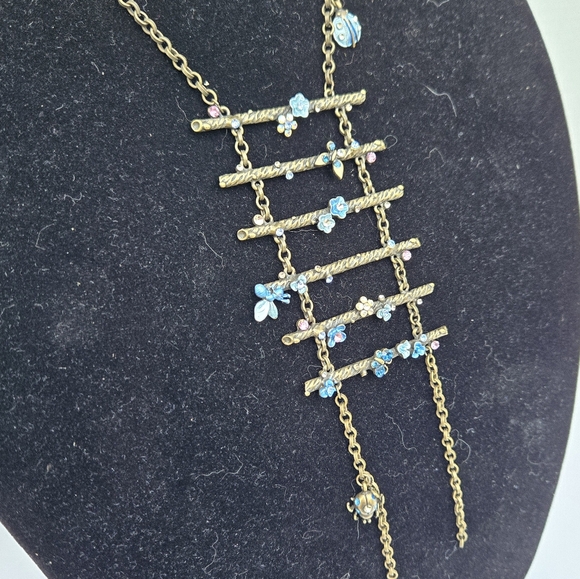Austrian Crystal Deco Style Lariat Ladder Necklace - Picture 4 of 6